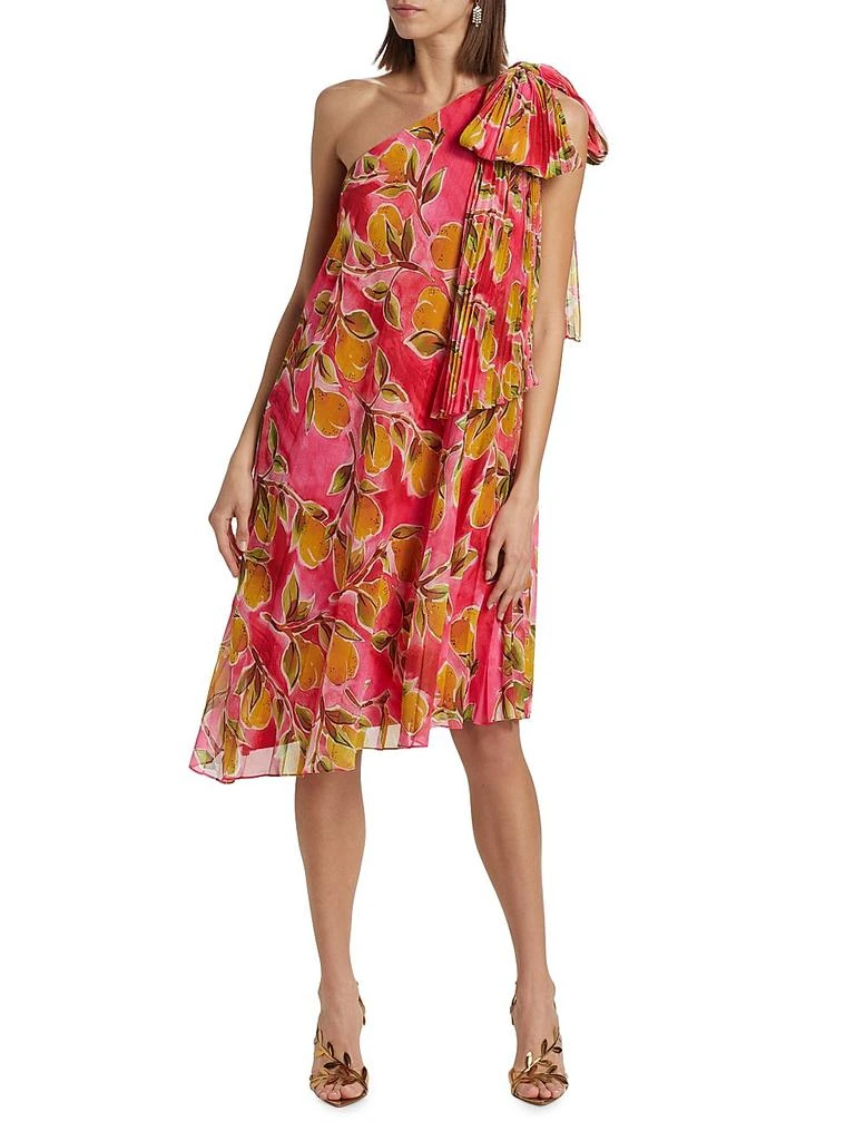 商品Badgley Mischka|One-Shoulder Printed Georgette Cocktail Dress,价格¥1557,第2张图片详细描述