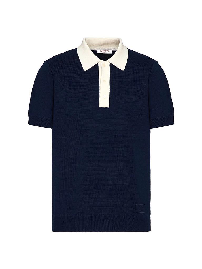 Tシャツ・カットソー VALENTINO FW25 Polo shirts (7V3MH01KAQK 157) Valentino Wool Polo T-Shirt with V-Logo - Polo Shirts - Free