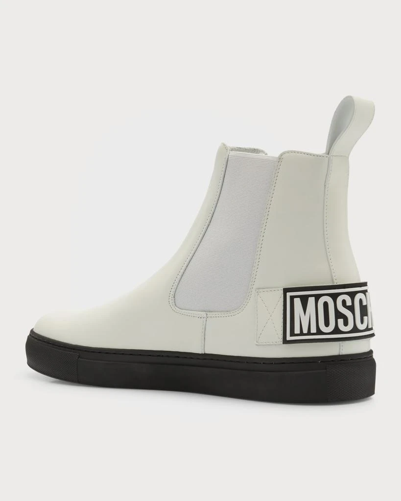商品Moschino|Men's Logo Leather Chelsea Boot,价格¥4042,第4张图片详细描述