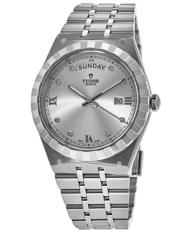 商品Tudor|Tudor Royal Silver Diamond Dial Steel Automatic Unisex Watch M28600-0002,价格¥23933,第1张图片