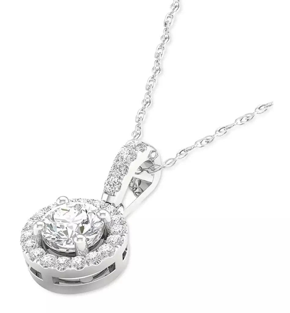 2-Pc. Set Diamond Halo Pendant Necklace & Matching Stud Earrings (5/8 ct. t.w.) in 14k White Gold 商品