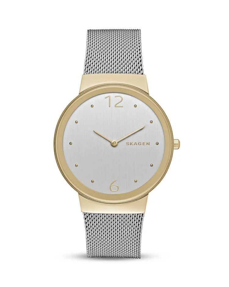 商品Skagen|Dual Tone Freja Mesh Bracelet Watch, 34mm,价格¥926,第1张图片