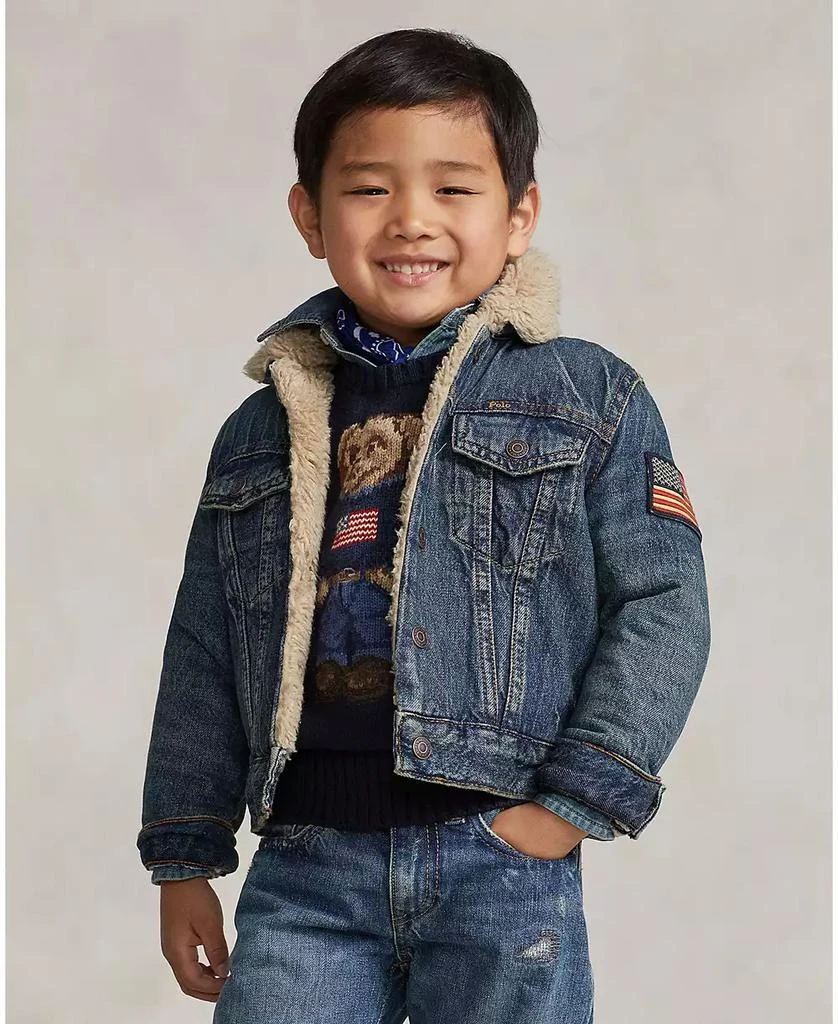 商品Ralph Lauren|Toddler and Little Boys Teddy Fleece–Lined Denim Trucker Jacket,价格¥854,第5张图片详细描述