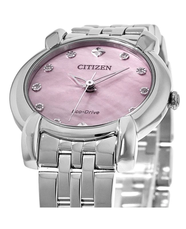 商品Citizen|Citizen Jolie Mother of Pearl Diamond Dial Stainless Steel Women&apos;s Watch EM0710-54Y,价格¥789,第2张图片详细描述
