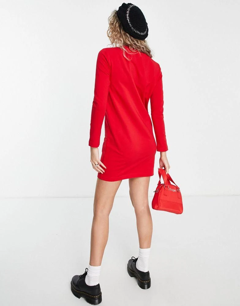 商品Love Moschino|Love Moschino heart logo sweatshirt dress in red,价格¥631,第2张图片详细描述