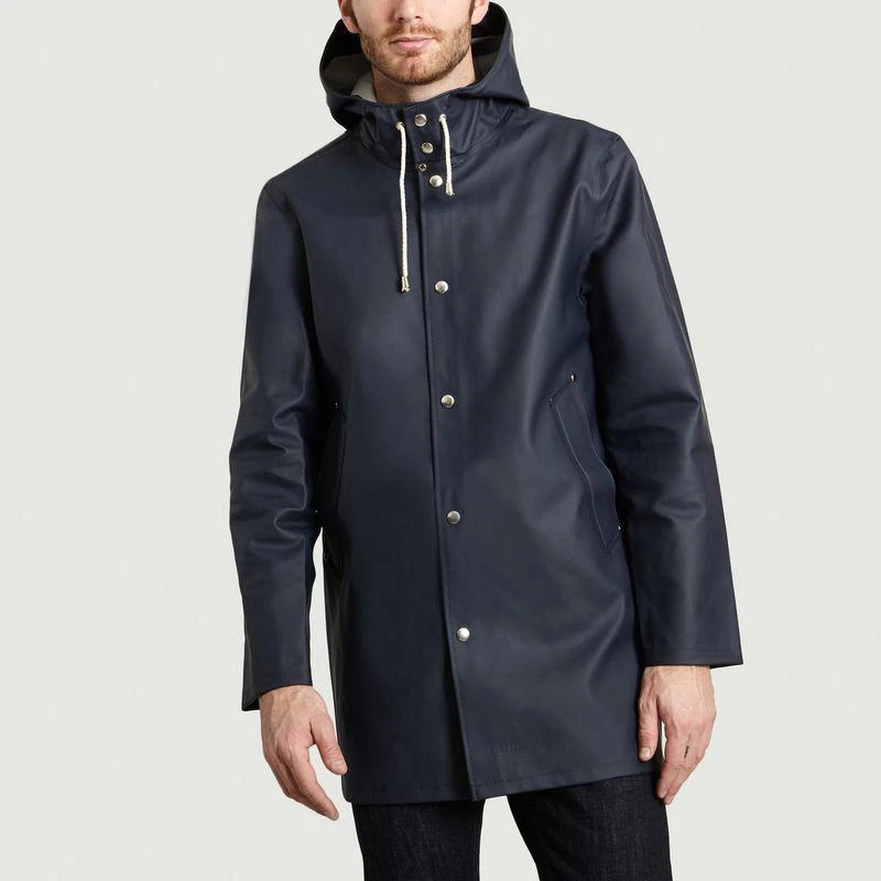 商品Stutterheim|Stockholm Rain Coat Navy Blue STUTTERHEIM,价格¥1851,第4张图片详细描述