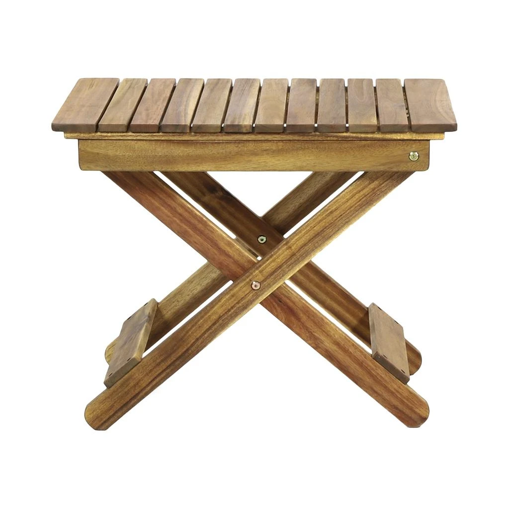 商品Streamdale Furniture|Streamdale Outdoor Folding Wooden Side Table,价格¥838,第4张图片详细描述