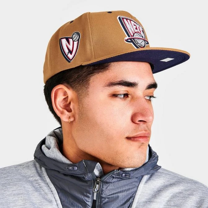 商品Mitchell and Ness|Mitchell & Ness New Jersey Nets NBA Wheat Hardwood Classics Snapback Hat,价格¥112,第1张图片