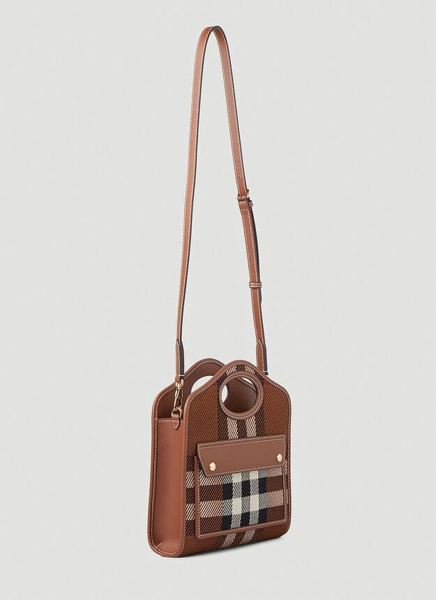 商品Burberry|Pocket Check Mini Shoulder Bag in Brown,价格¥13994,第3张图片详细描述