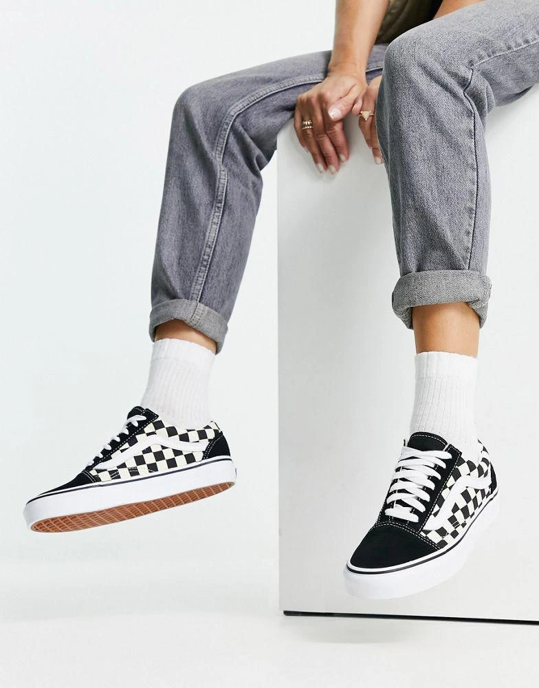 商品Vans|Vans Old Skool checkerboard trainers in white and black,价格¥441,第1张图片