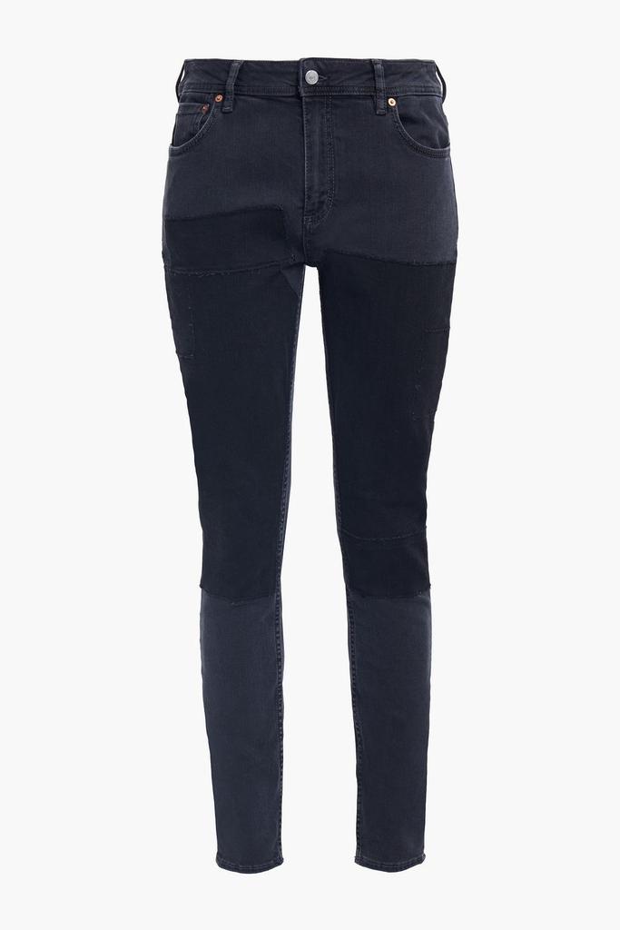 Patchwork-effect mid-rise skinny jeans商品第1张图片规格展示
