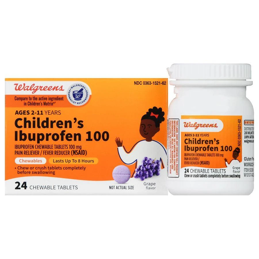 商品Walgreens|Children's Ibuprofen 100 Chewable Tablets Grape,价格¥60,第1张图片