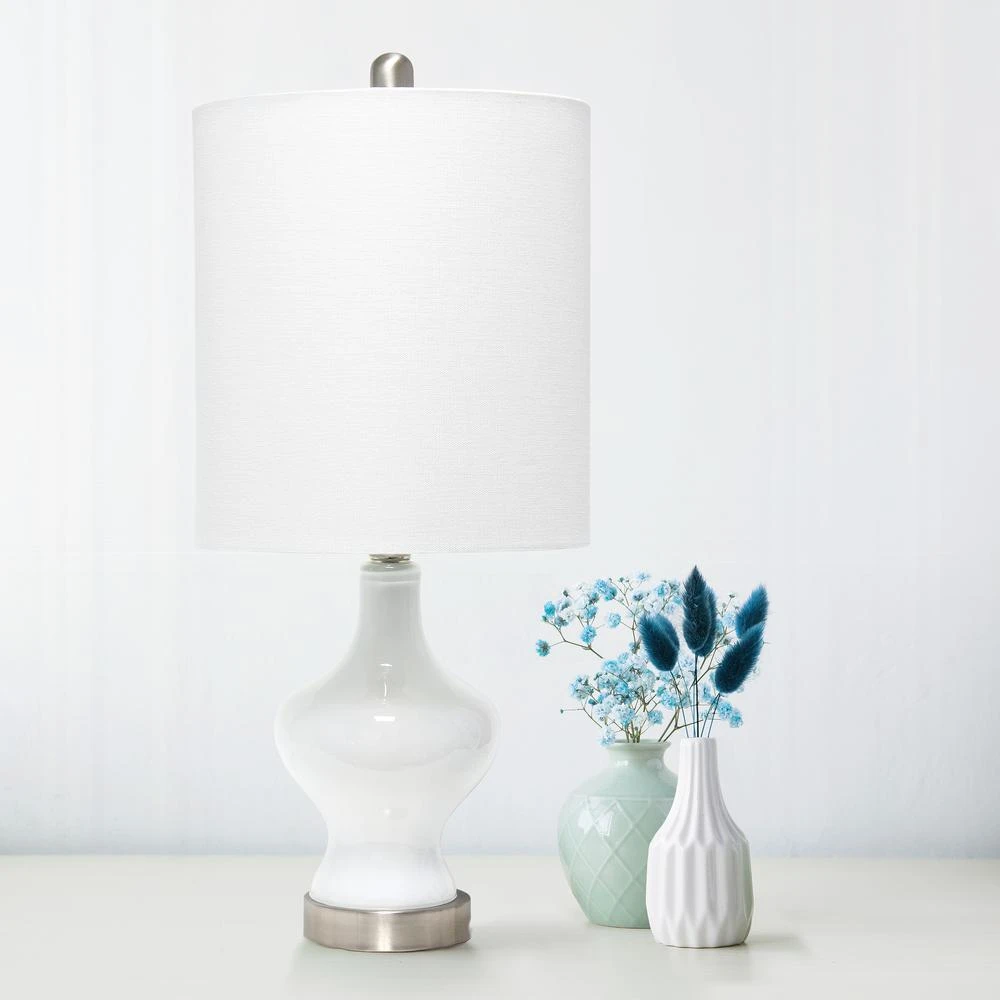 商品Lalia Home|Paseo Table Lanp with White Fabric Shade, White,价格¥618,第2张图片详细描述