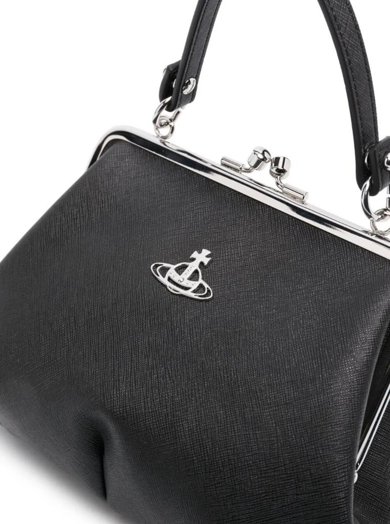 商品Vivienne Westwood|'Granny Frame' Black Handbag with Orb Detail and Clasp Fastening in Fabric Woman,价格¥1527,第4张图片详细描述