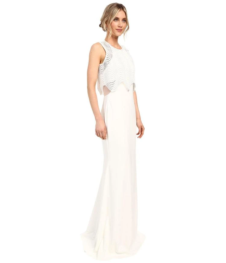 商品Badgley Mischka|Wave Lace Popover Gown,价格¥2843,第4张图片详细描述