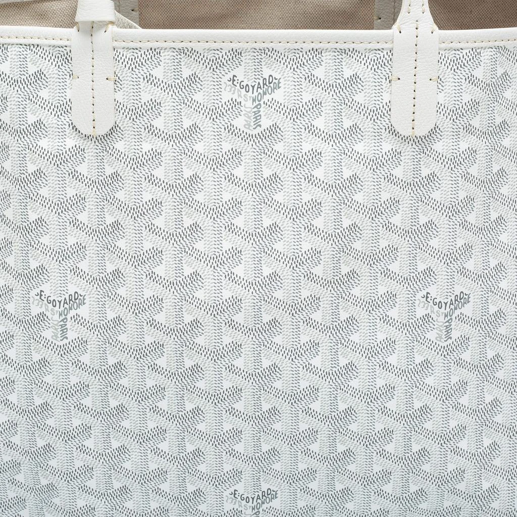 商品Goyard|Goyard White Goyardine Coated Canvas and Leather Saint Louis PM Tote,价格¥22979,第5张图片详细描述