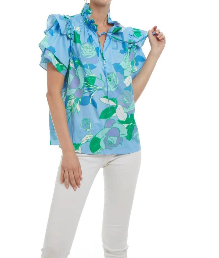 商品PATTY KIM|St. Martin Top In Calypso Blue,价格¥1044,第1张图片