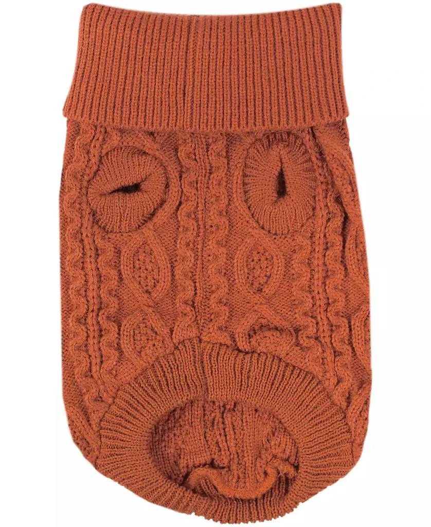 商品Parisian Pet|Cable Knit Terracotta Dog Sweater,价格¥210,第2张图片详细描述