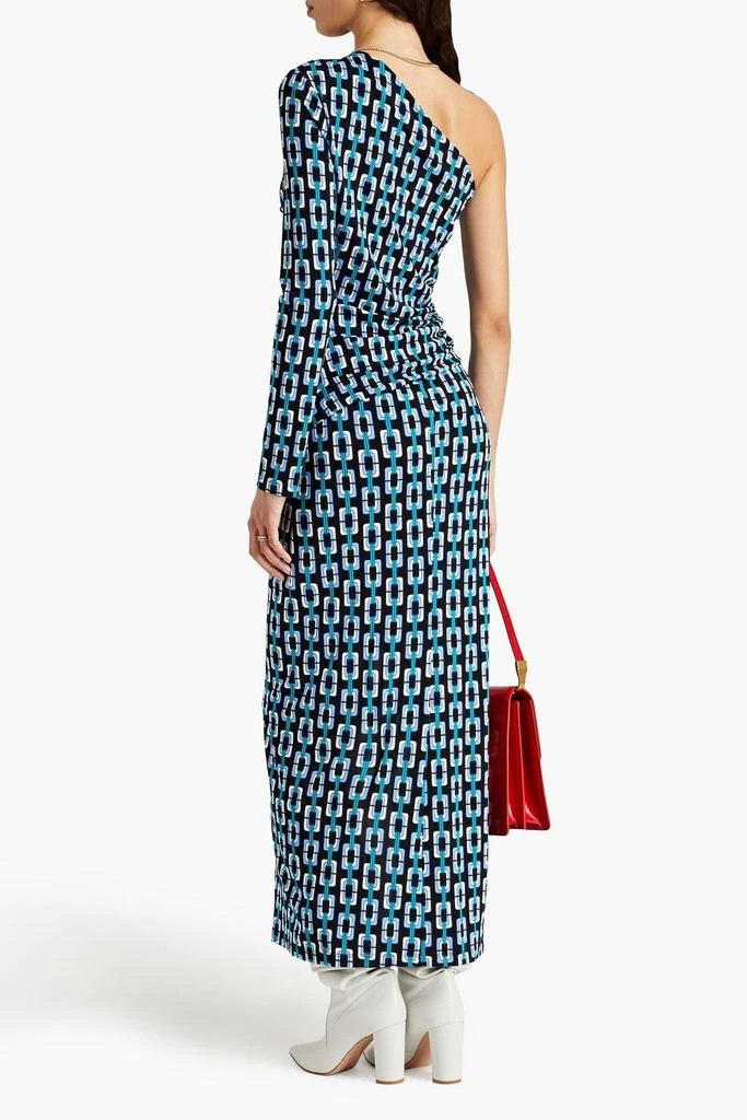 商品Diane von Furstenberg|Kitana one-sleeve ruched printed jersey maxi dress,价格¥991,第3张图片详细描述