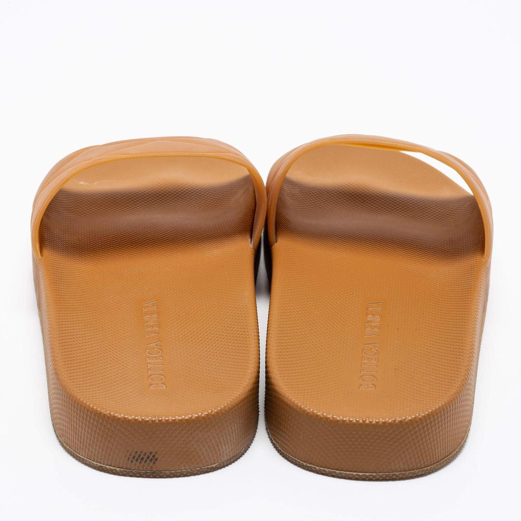 Bottega Veneta Brown Intrecciato Rubber Slide Sandals Size 42商品第5张图片规格展示