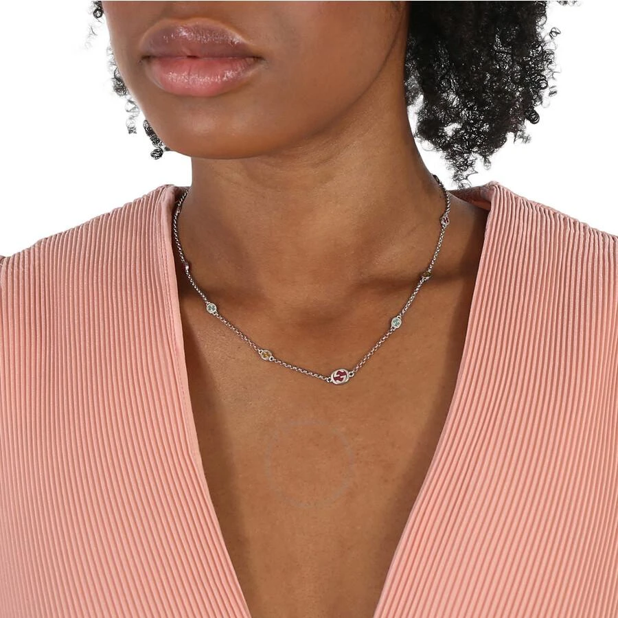 商品Gucci|Sterling Silver Interlocking G Multicoloured Enamel Necklace - YBB728953001,价格¥4237,第2张图片详细描述