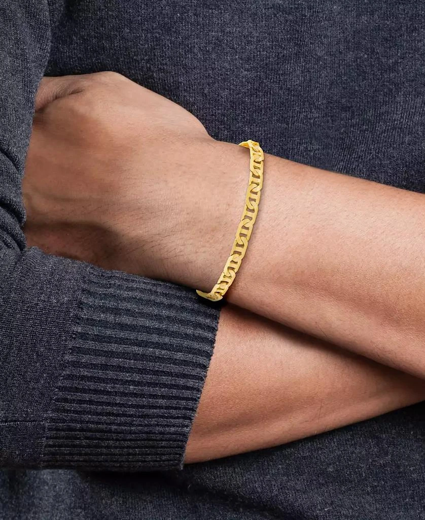 商品Macy's|Men's Mariner Link Chain Bracelet in 14k Gold-plated Sterling Silver,价格¥1687,第2张图片详细描述