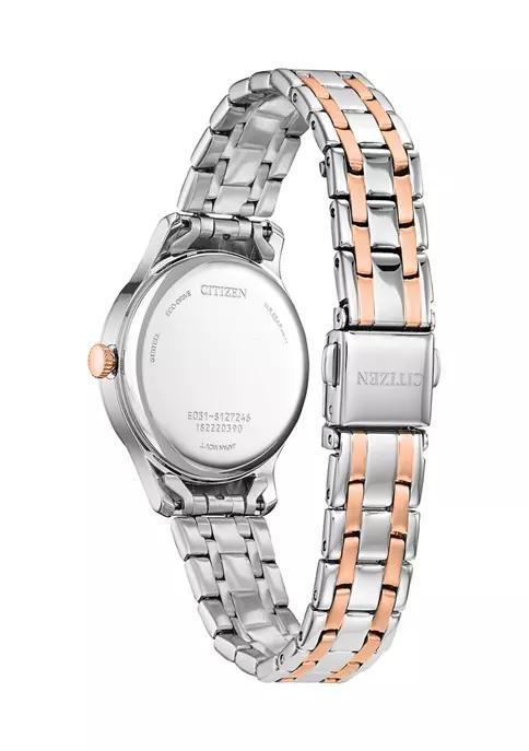 商品Citizen|Citizen Eco-Drive Women's Two-tone Stainless Steel Bracelet Watch,价格¥2048,第5张图片详细描述