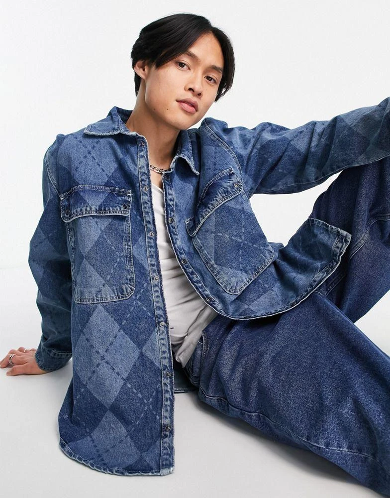 商品The Ragged Priest|The Ragged Priest steeze denim shirt in blue,价格¥317,第1张图片