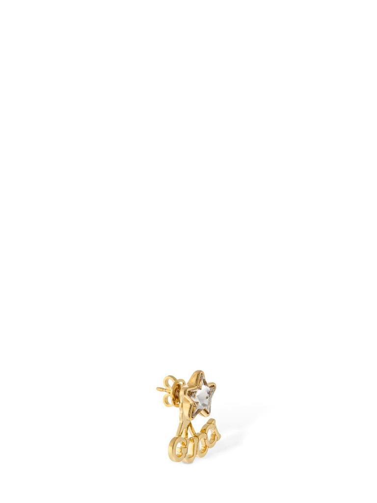 商品Gucci|Gucci Script & Crystal Star Mono Earring,价格¥2713,第4张图片详细描述