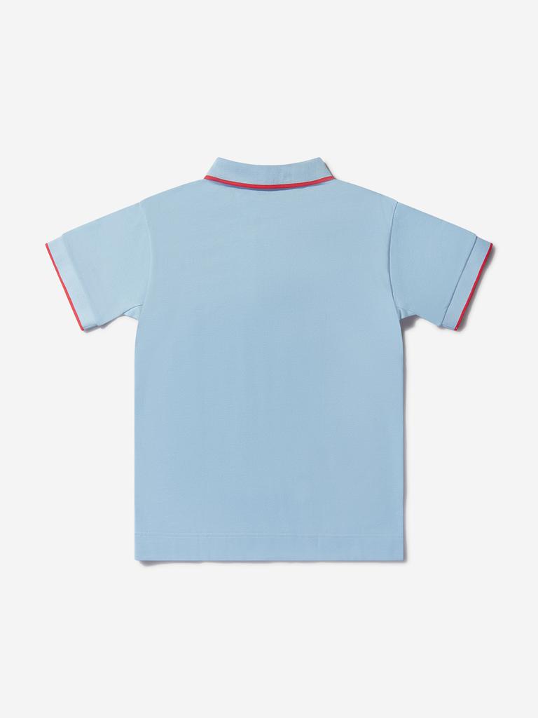 Burberry Blue Boys Cotton Branded Polo Shirt商品第4张图片规格展示