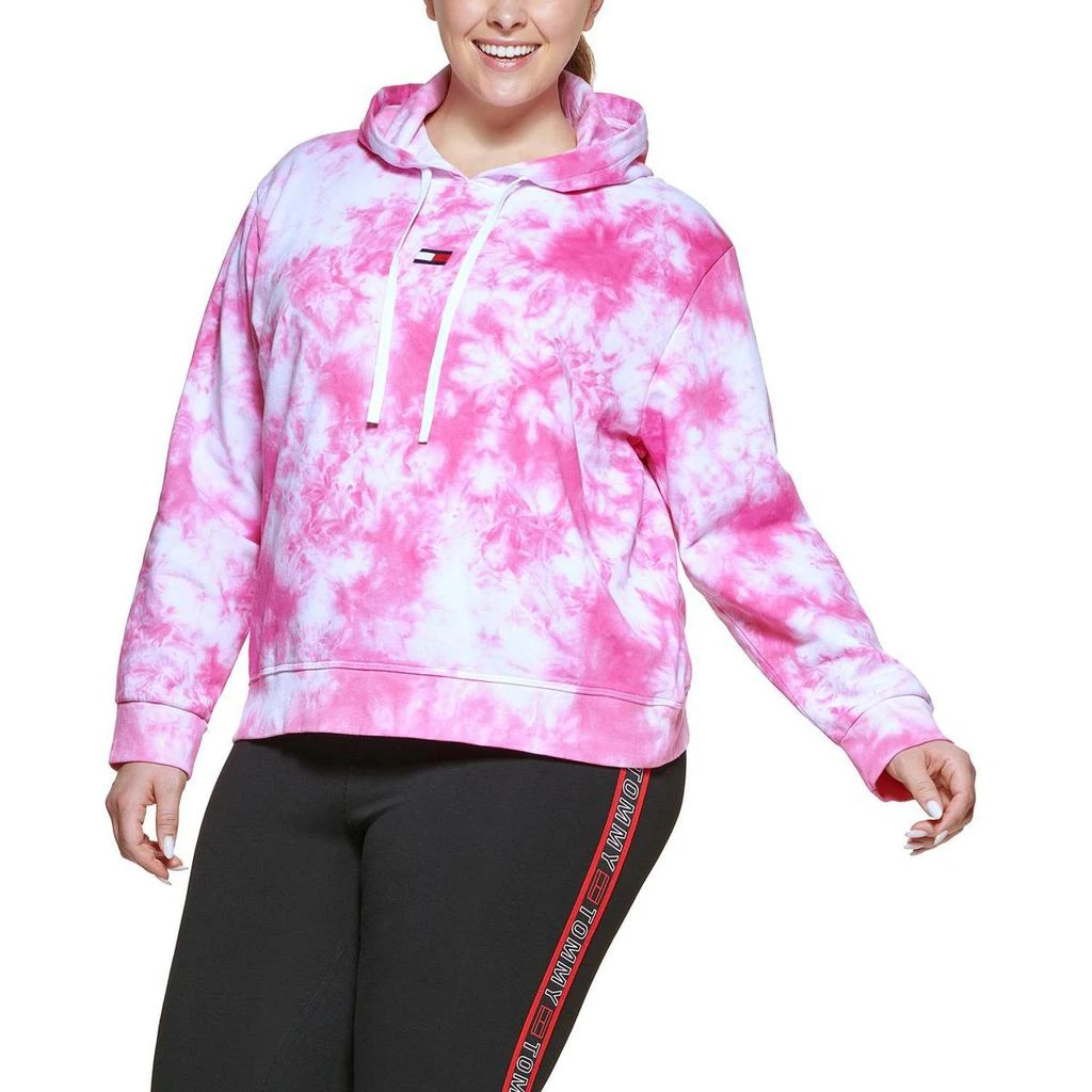 商品Tommy Hilfiger|Tommy Hilfiger Sport Womens Plus Tie-Dye Fleece Hoodie,价格¥98-¥128,第2张图片详细描述