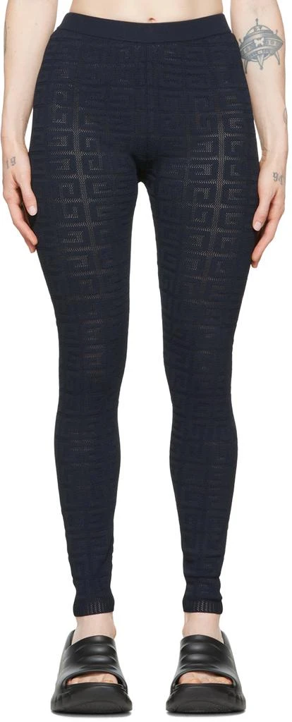 商品Givenchy|海军蓝提花梭织紧身裤,价格¥3833,第1张图片