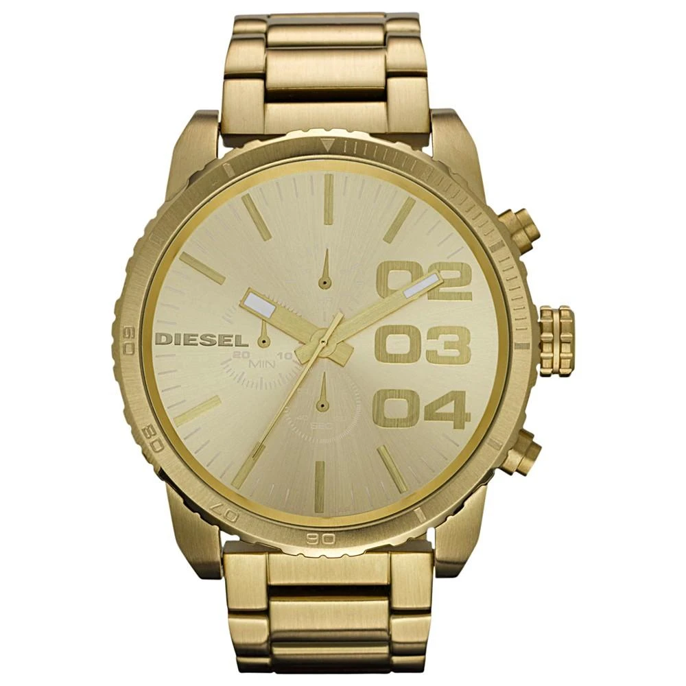 商品Diesel|Men's Watch Chronograph Gold-Tone Stainless Steel Bracelet 51mm DZ4268,价格¥1024,第1张图片