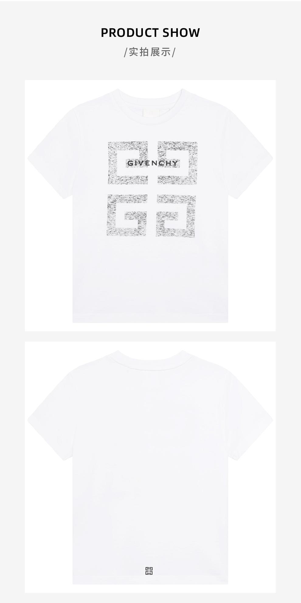 商品Givenchy|大童款 白色圆领4G logo印花T恤【香港仓极速发货】,价格¥1386,第6张图片详细描述