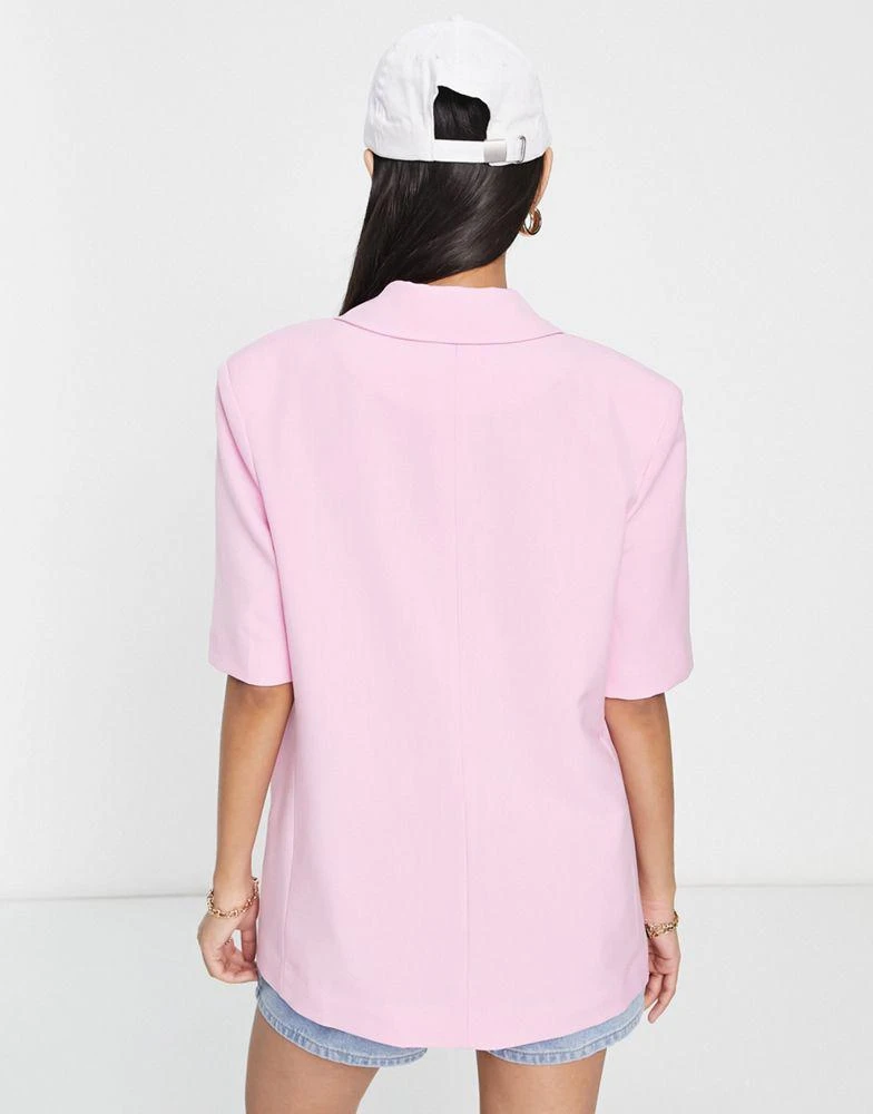 商品VERO MODA|Vero Moda tailored suit blazer with short sleeves in pink,价格¥408,第4张图片详细描述