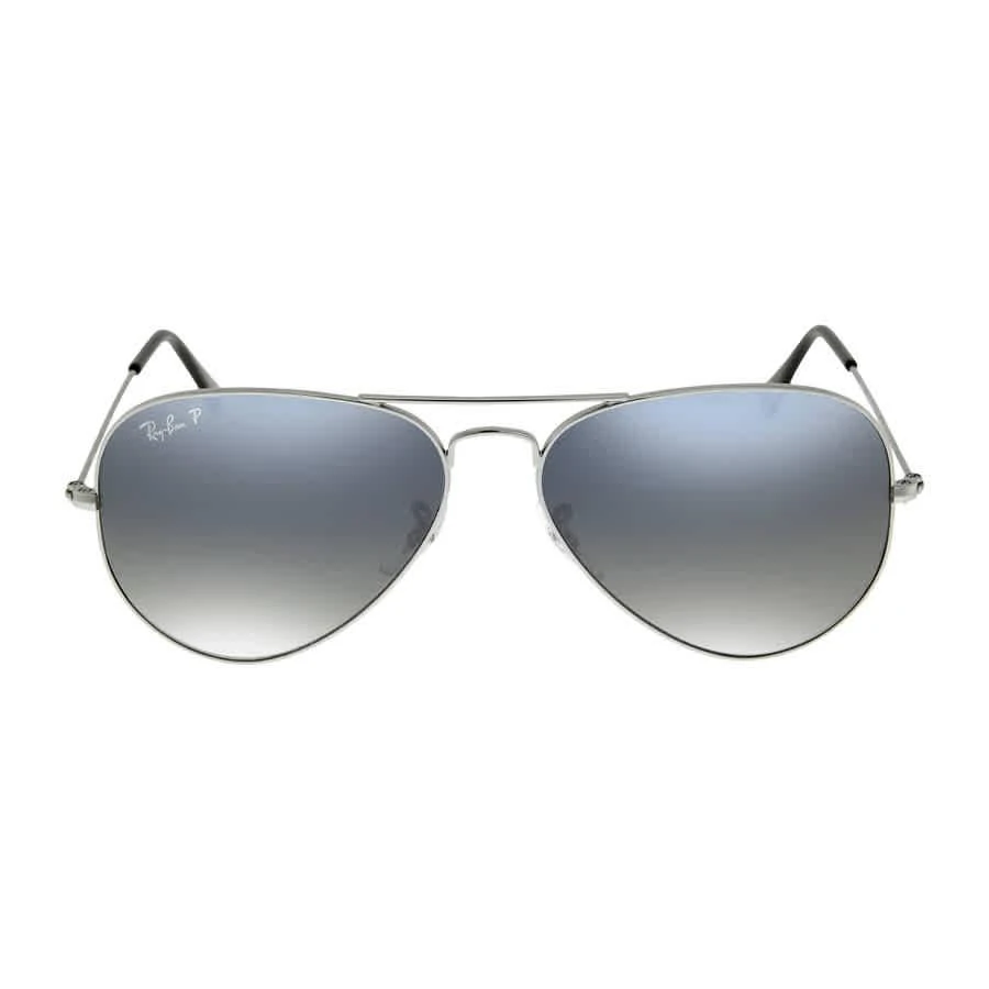 商品Ray-Ban|Aviator Gradient Polarized Blue/Grey Unisex Sunglasses RB3025 004/78 58,价格¥952,第2张图片详细描述