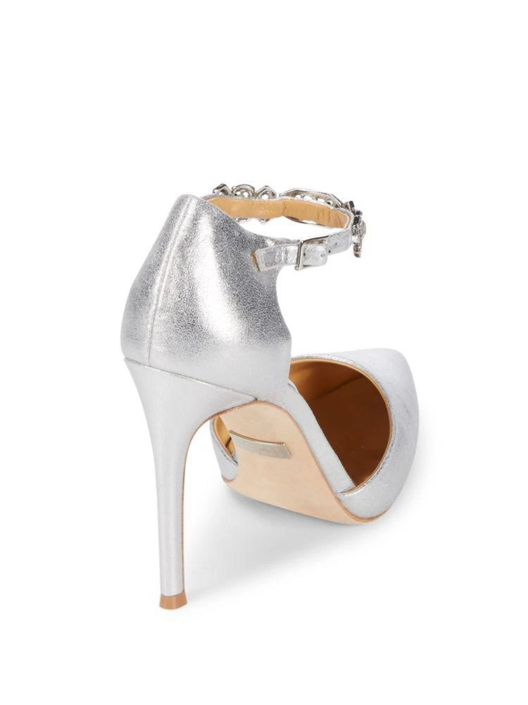 商品Badgley Mischka|Pia II Metallic Leather Evening Pumps,价格¥1854,第2张图片详细描述