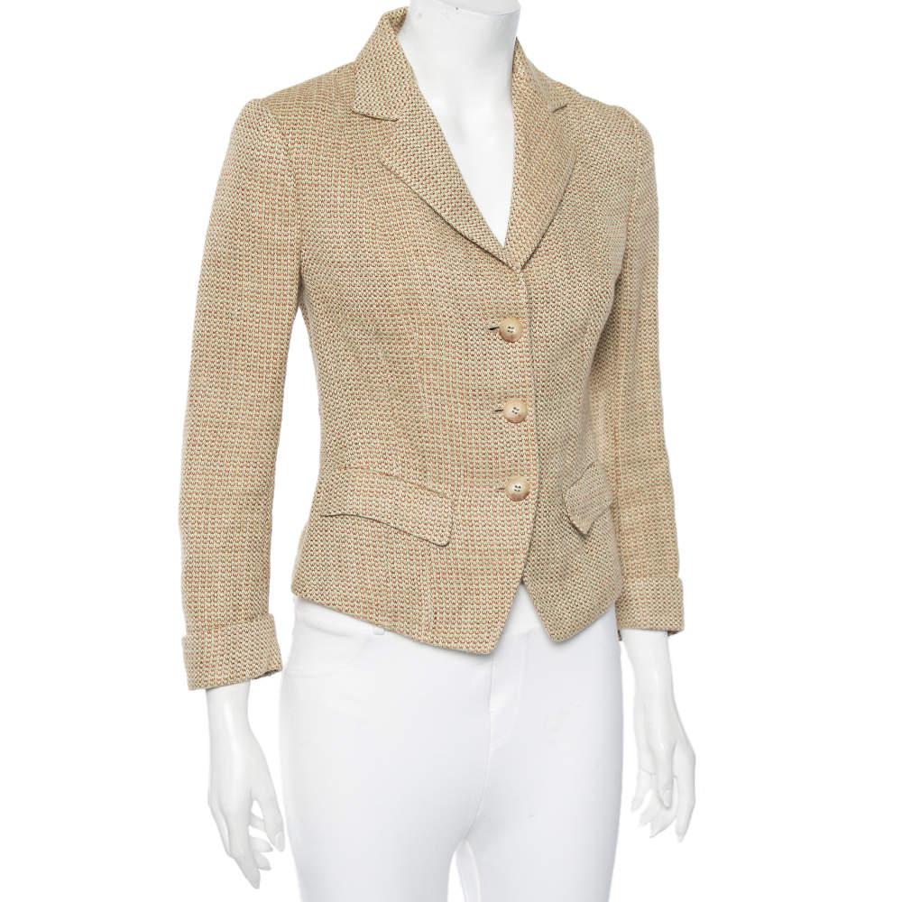 Ralph Lauren Cream Linen & Wool Textured Blazer S商品第2张图片规格展示
