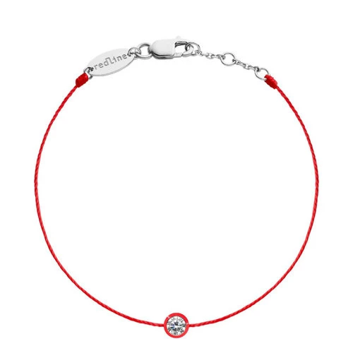【预售一周】redline/redline Pur Amour系列 18K金链环扣红色珐琅镶嵌圆钻细绳手链（三种金属可选） 商品