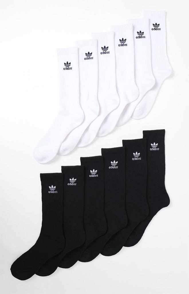 White & Black Six-Pack Trefoil Crew Socks商品第1张图片规格展示