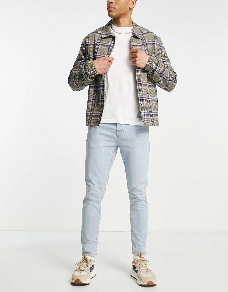 商品Topman|Topman stretch tapered jeans in light wash tint,价格¥134,第1张图片