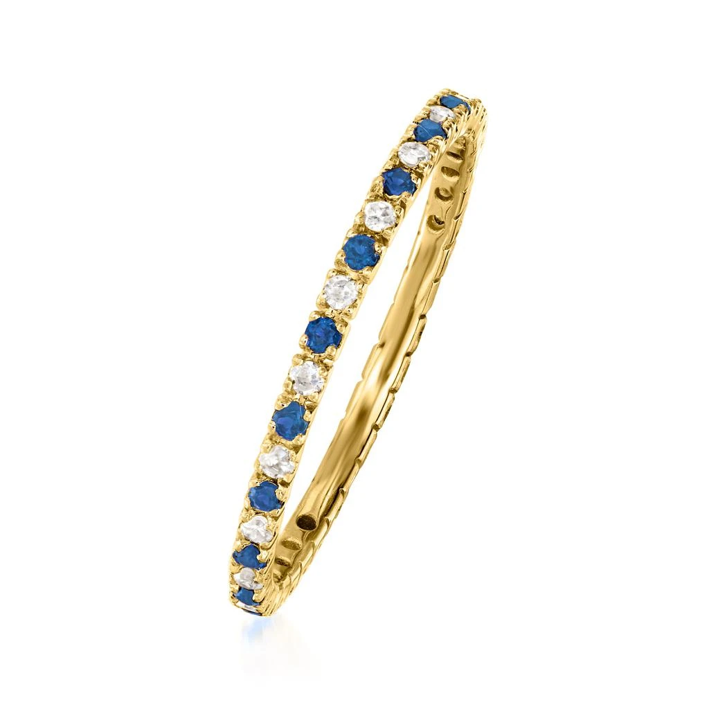 商品Ross-Simons|Ross-Simons Sapphire and . Diamond Eternity Band Ring in 14kt Yellow Gold,价格¥2067,第3张图片详细描述