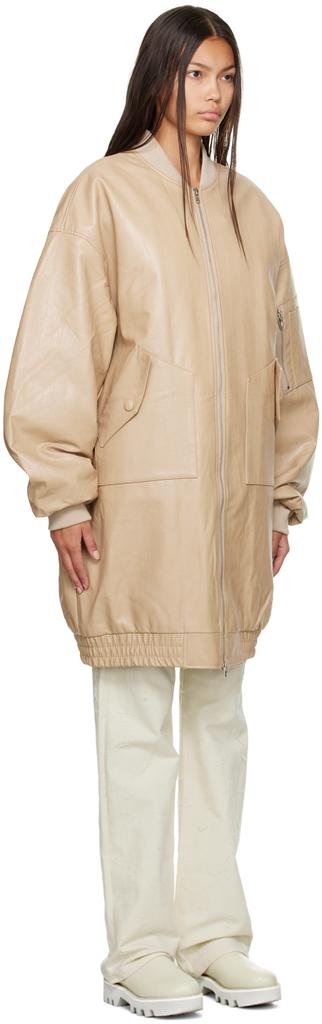 Beige Jesse Faux-Leather Jacket商品第2张图片规格展示