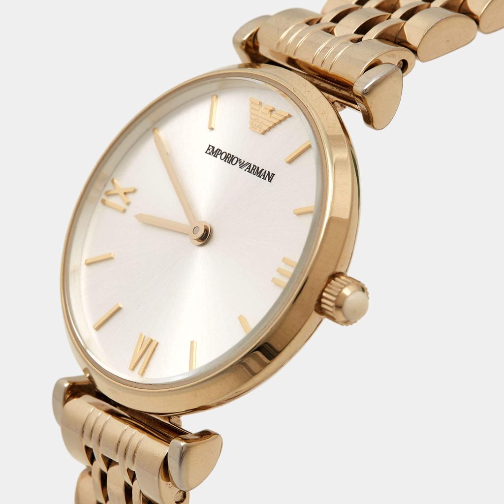 Emporio Armani Silver Gold Plated Stainless Steel Classic AR-1877 Women's Wristwatch 32 mm商品第2张图片规格展示