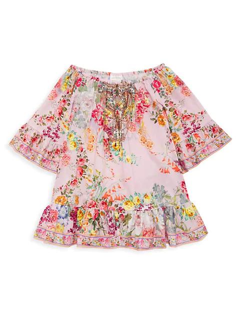Little Girl's & Girl's Floral A-Line Ruffle Dress商品第1张图片规格展示