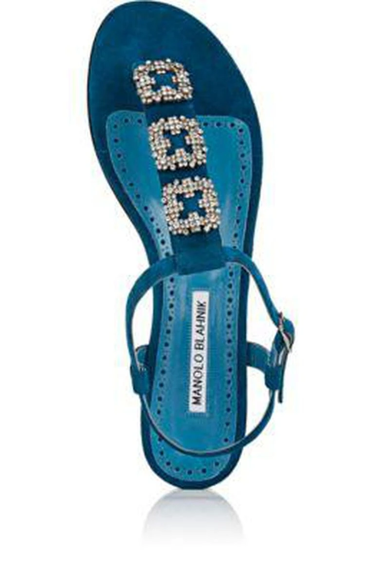 商品Manolo Blahnik|Ottolinasan Suede Thong Sandals,价格¥4454,第4张图片详细描述