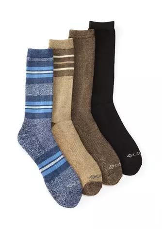 4 Pack Striped Moisture Control Crew Socks商品第1张图片规格展示