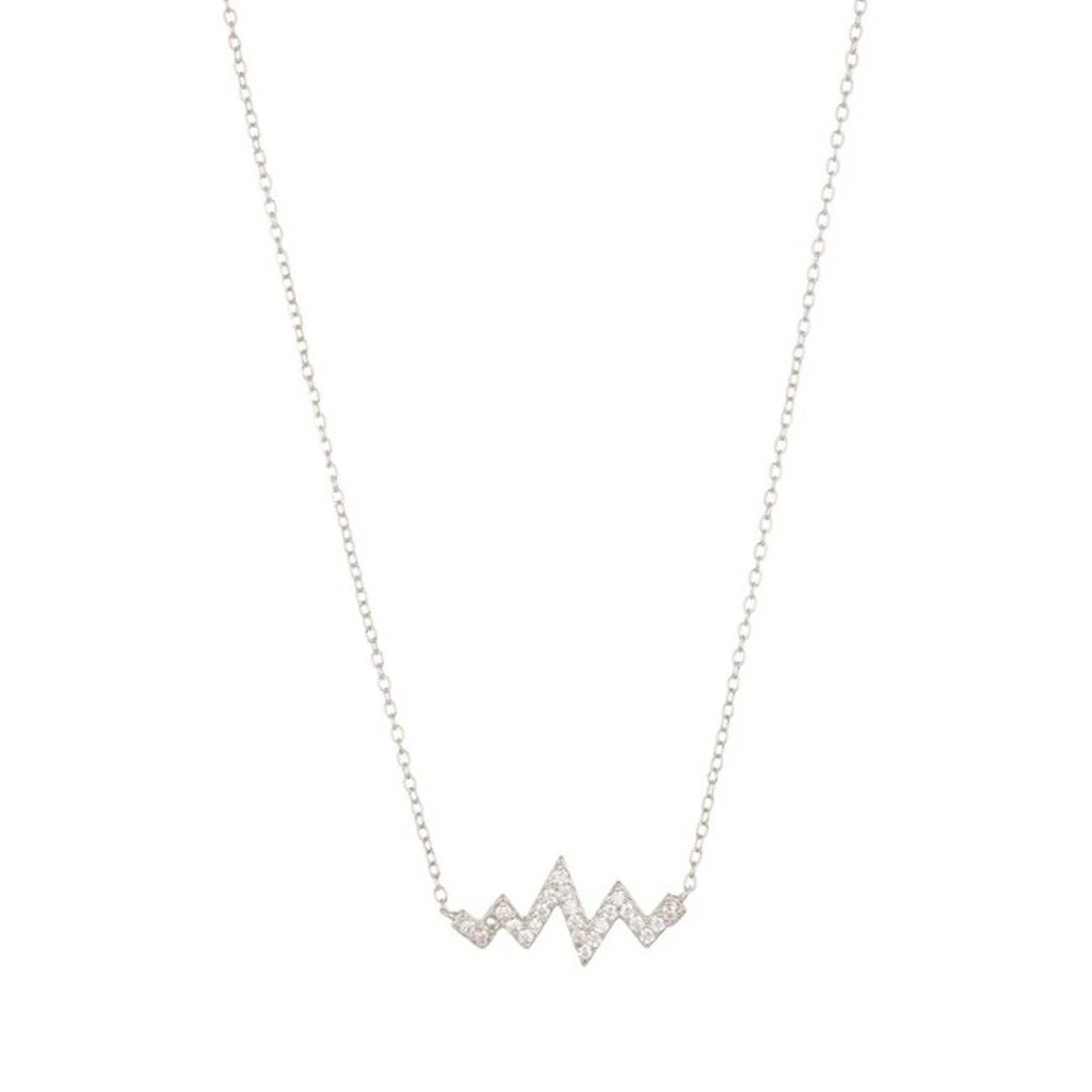 商品ADORNIA|Adornia Adornia Heartbeat Zigzag Necklace silver Swarovski crystal,价格¥90,第1张图片