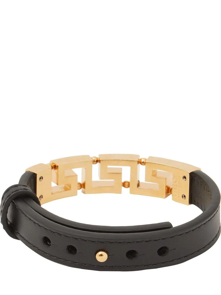 商品Versace|Greek Motif Leather Belt Bracelet,价格¥2839,第3张图片详细描述