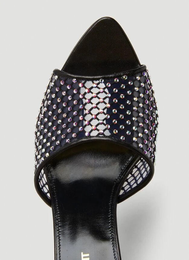 Luz Rhinestone Mesh Mules in Black 商品